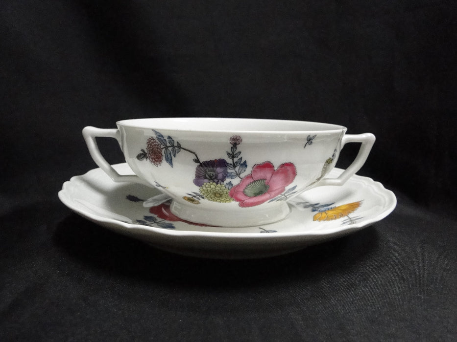 Raynaud Ceralene Anemones, Multicolored Flowers: Cream Soup & Saucer Set