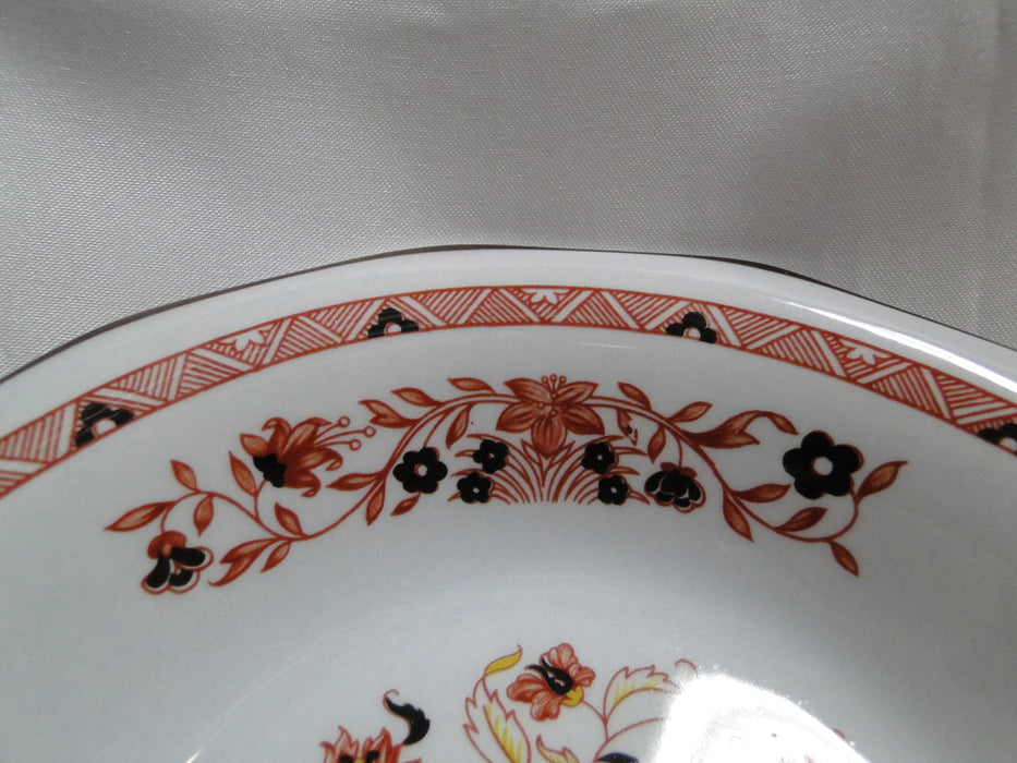 Wedgwood Kashmar, Red, Brown, & Yellow Flowers: Fruit Bowl, 5 3/4", Crazing