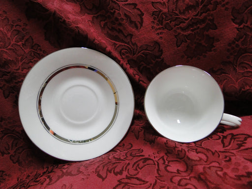 Oxford (Lenox) Lexington, Platinum Rings on White: Cup & Saucer Set (s)