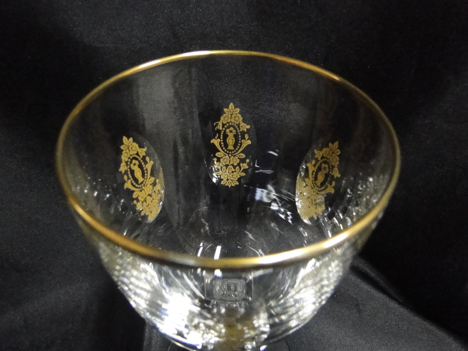 Tiffin Palais Versailles, Gold Design, Cut Ovals: Water or Wine Goblet, Nick