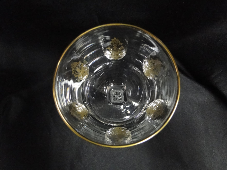 Tiffin Palais Versailles, Gold Design, Cut Ovals: Water or Wine Goblet, As Is