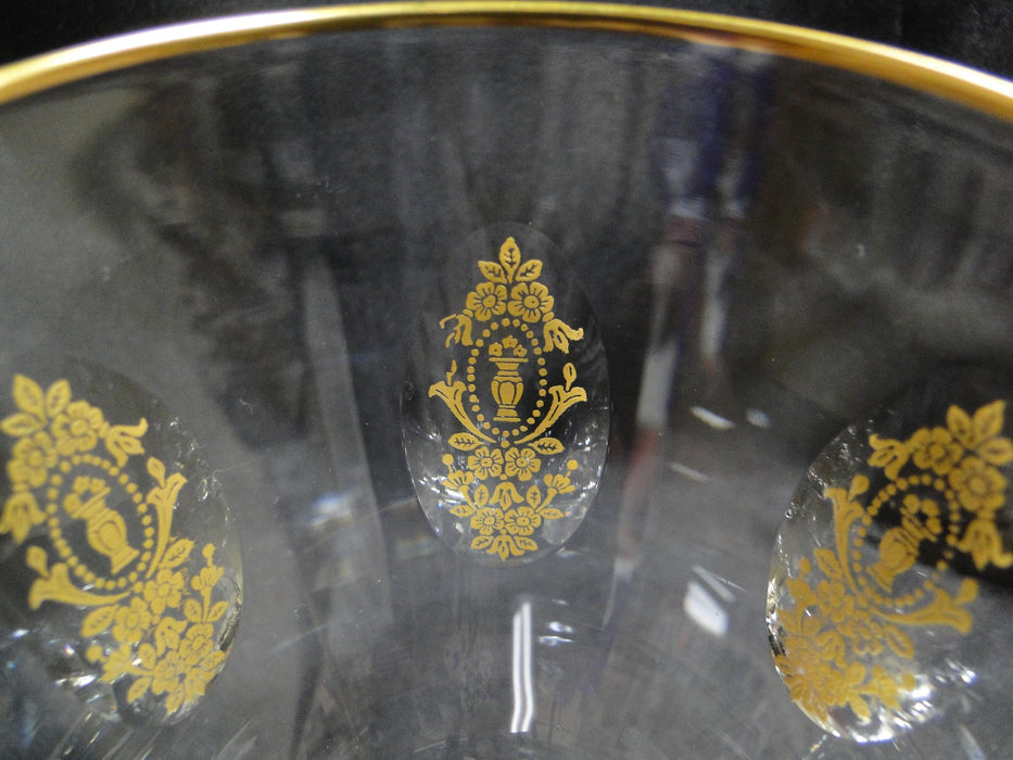 Tiffin Palais Versailles, Gold Design, Cut Ovals: Water or Wine Goblet, As Is