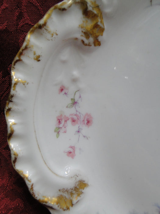 Haviland (Limoges) Schleiger 309, Pink & Blue Flowers: Oval Platter, 14"