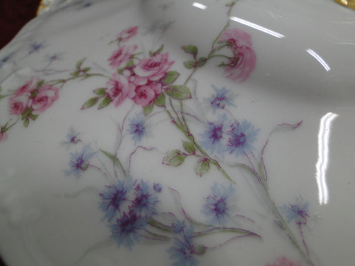 Haviland (Limoges) Schleiger 309, Pink & Blue Flowers: Oval Platter, 14"