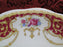 Queen Anne Regency Red, Floral Sprays Red Border: Cake Plate w/ Handles 10 3/8"