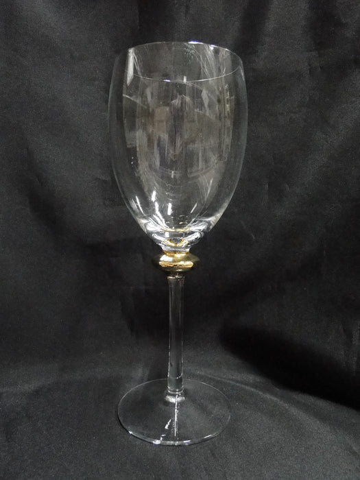 Luminescence L1U1, Gold Wafer on Stem: Water or Wine Goblet (s), 9 1/8" Tall