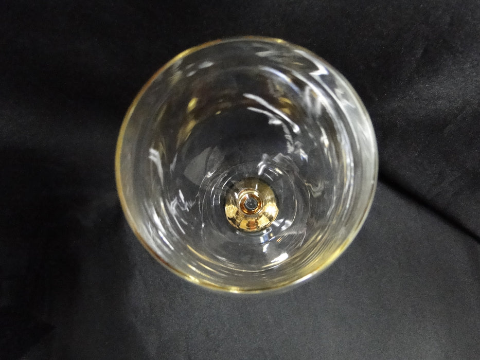 Luminescence L1U1, Gold Wafer on Stem: Water or Wine Goblet (s), 9 1/8" Tall