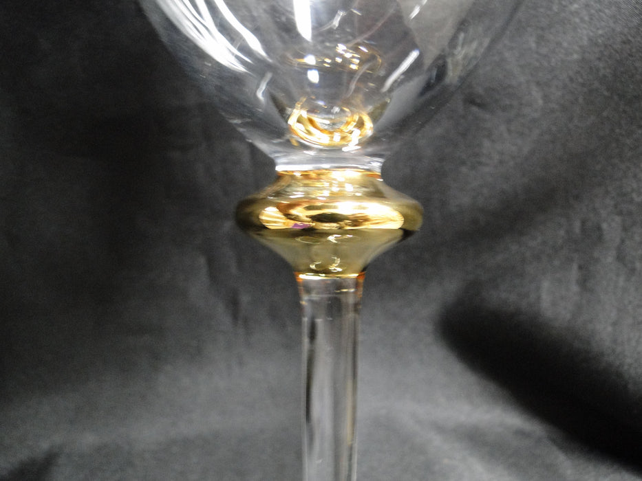Luminescence L1U1, Gold Wafer on Stem: Water or Wine Goblet (s), 9 1/8" Tall