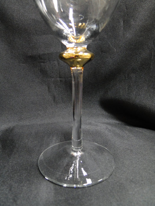 Luminescence L1U1, Gold Wafer on Stem: Water or Wine Goblet (s), 9 1/8" Tall