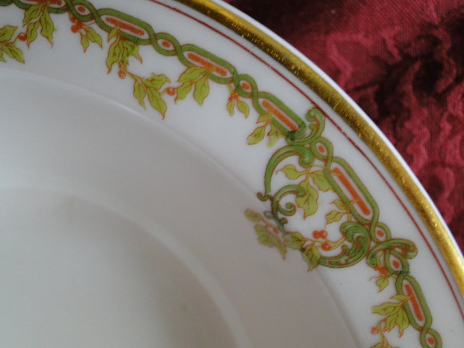 Haviland (Limoges) Schleiger 290, Green Chain: Sugar Bowl & Lid, 5"