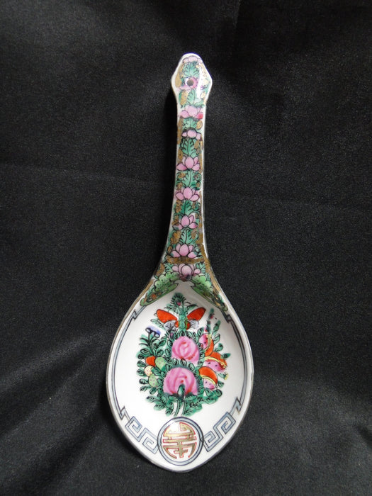 Rose Medallion (China), Flowers, Birds: Serving Spoon, 9" x 3 1/4"