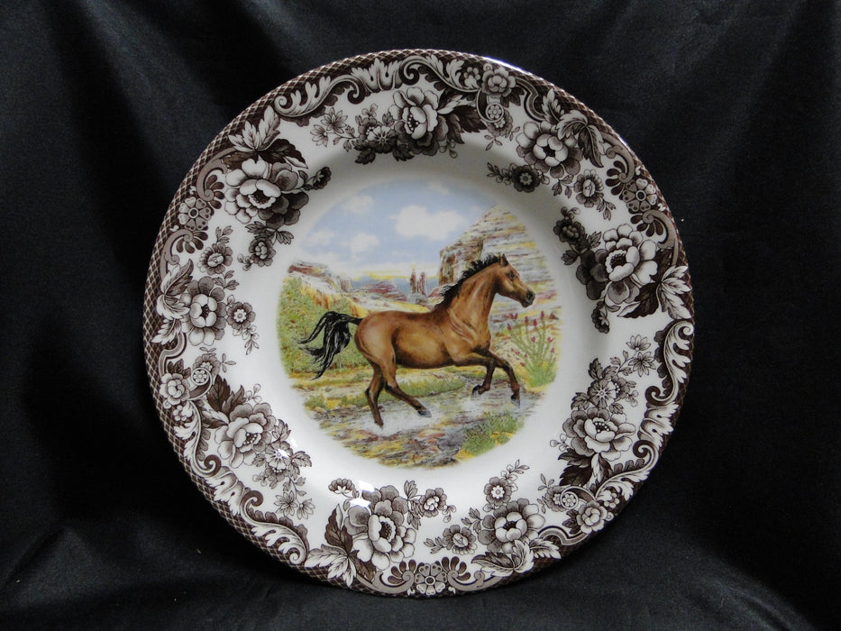 Spode Woodland Horses American Quarter, England: NEW Dinner Plate 10 1/2", Box