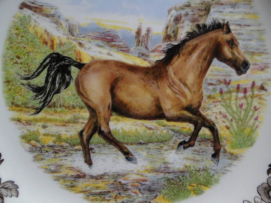 Spode Woodland Horses American Quarter, England: NEW Dinner Plate 10 1/2", Box