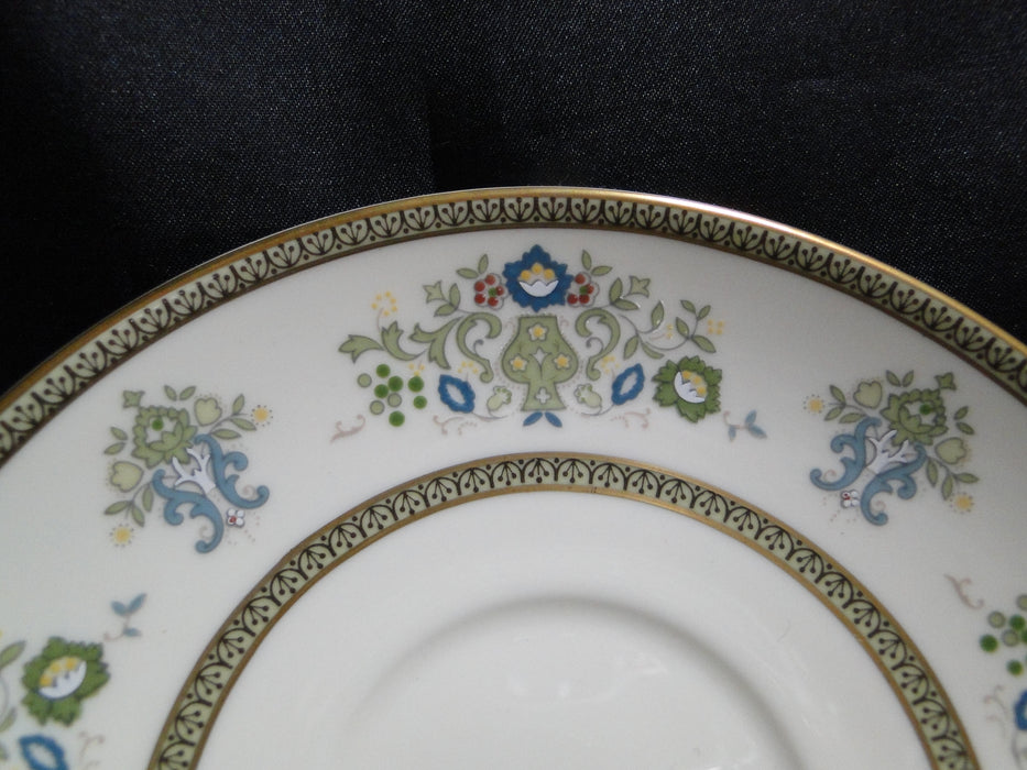 Minton Henley, Green & Blue Flowers & Scrolls: Cup & Saucer Set (s), 3" Tall