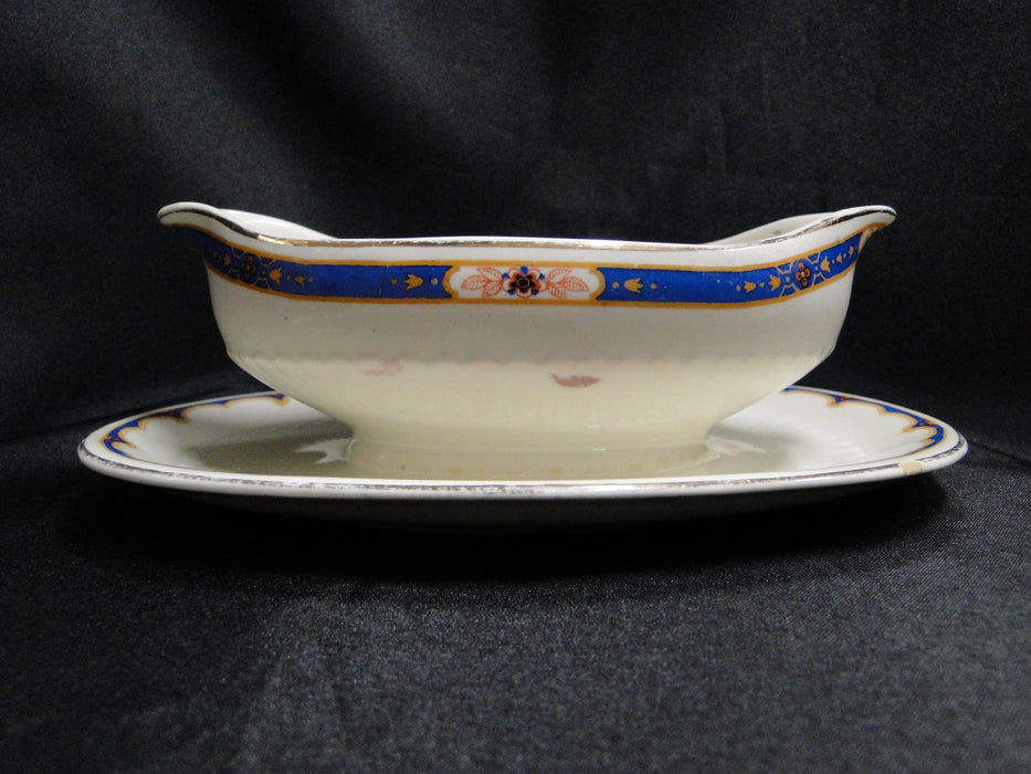 Wedgwood Pembroke, Blue Band, Ivory: Gravy w/ Underplate, As Is