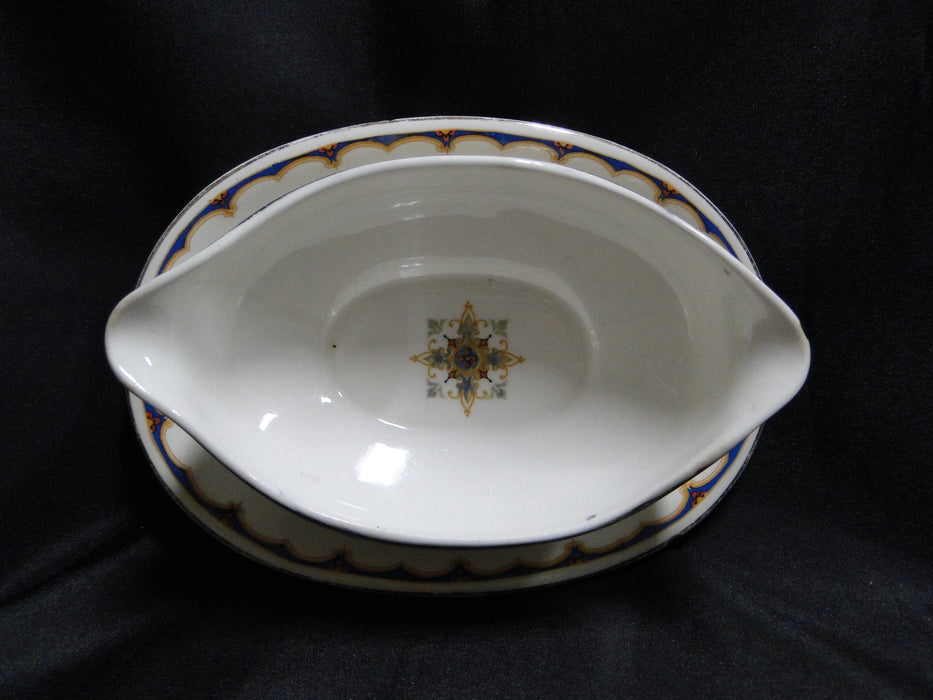 Wedgwood Pembroke, Blue Band, Ivory: Gravy w/ Underplate, As Is