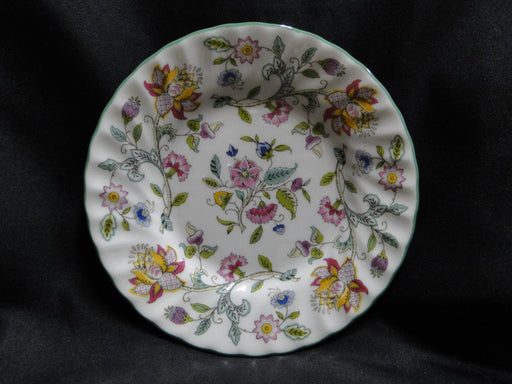 Minton Haddon Hall B1451, Floral Chintz, Green Trim: Bread Plate (s), 6 1/4"