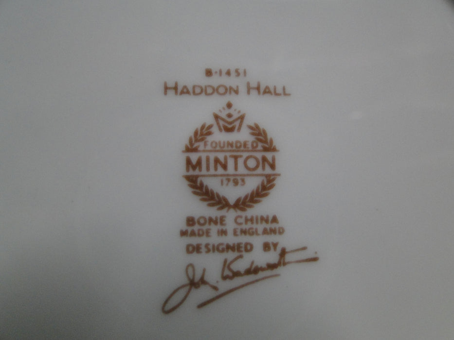 Minton Haddon Hall B1451, Floral Chintz, Green Trim: Bread Plate (s), 6 1/4"