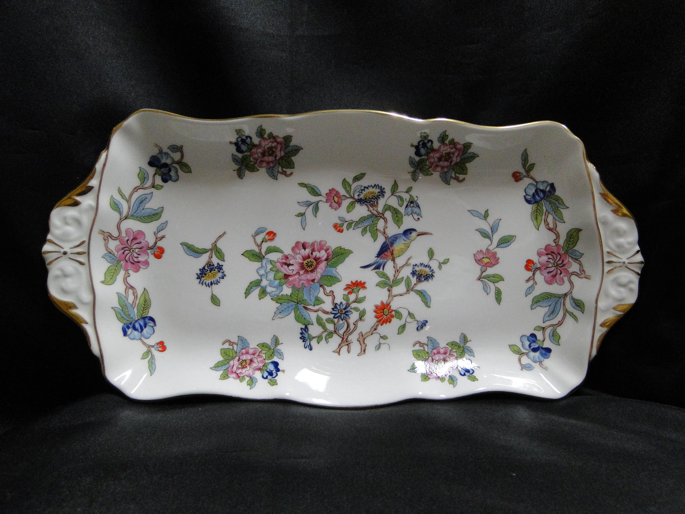 Aynsley Pembroke, Bird & Florals: Sandwich Tray, 12 1/2" x 6 1/4"