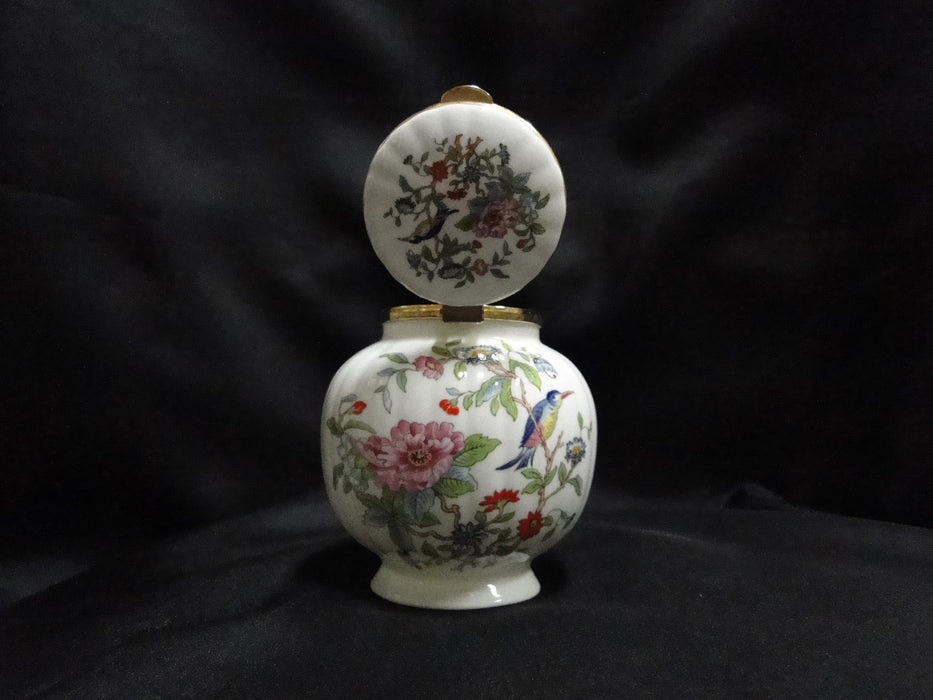 Aynsley Pembroke, Bird & Florals: Round Footed Box & Hinged Lid, 3 7/8" Tall