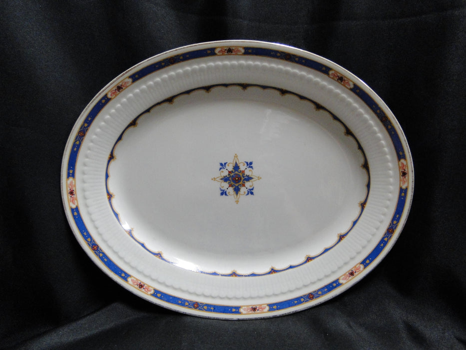 Wedgwood Pembroke, Blue Band, Ivory: Oval Serving Platter, 12 1/4" x 9 5/8"