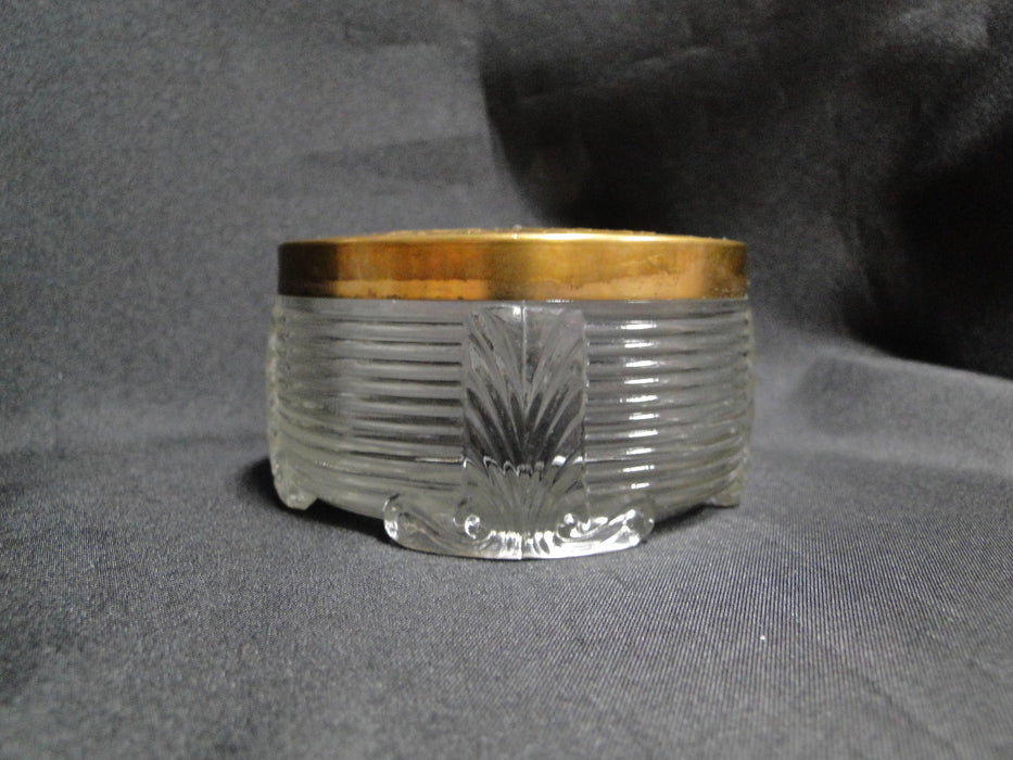 Glass Powder Jar w/ Metal, Brass Colored Lid -- MG#203
