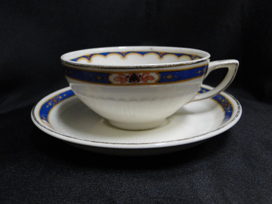 Wedgwood Pembroke, Blue Band, Ivory: Cup & Saucer Set (s), 1 7/8"