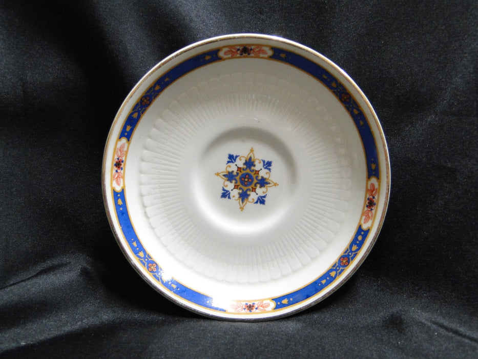 Wedgwood Pembroke, Blue Band, Ivory: Bouillon & Saucer Set (s), 1 7/8"