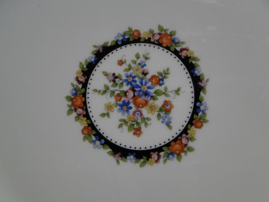 Wedgwood Osborne, White w/ Florals, Black Dots: Dinner Plate (s), 10 3/4"