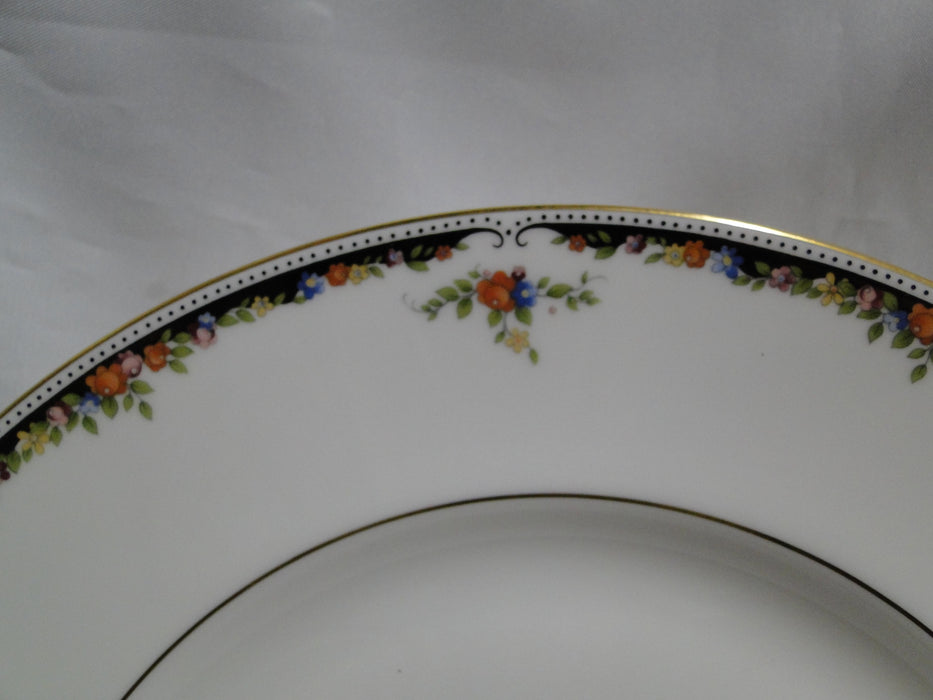 Wedgwood Osborne, White w/ Florals, Black Dots: Dinner Plate (s), 10 3/4"