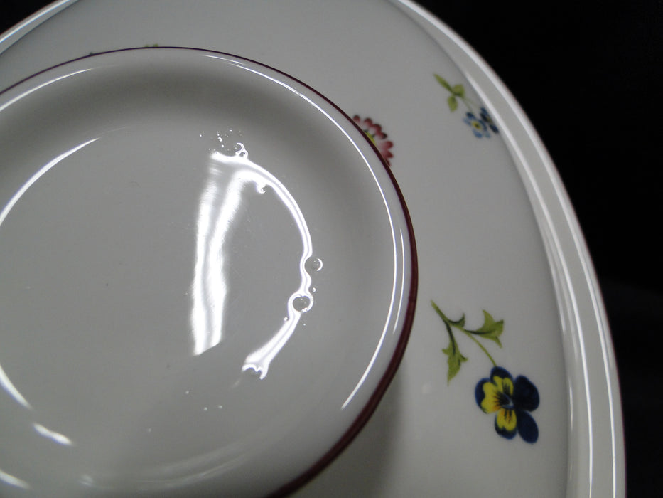Villeroy & Boch Petite Fleur, Small Flowers, Red Trim: Oval Casserole & Lid