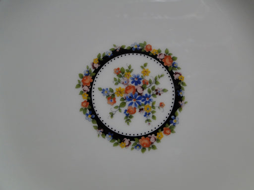 Wedgwood Osborne, White w/ Florals, Black Dots: Salad Plate (s), 8 1/8"