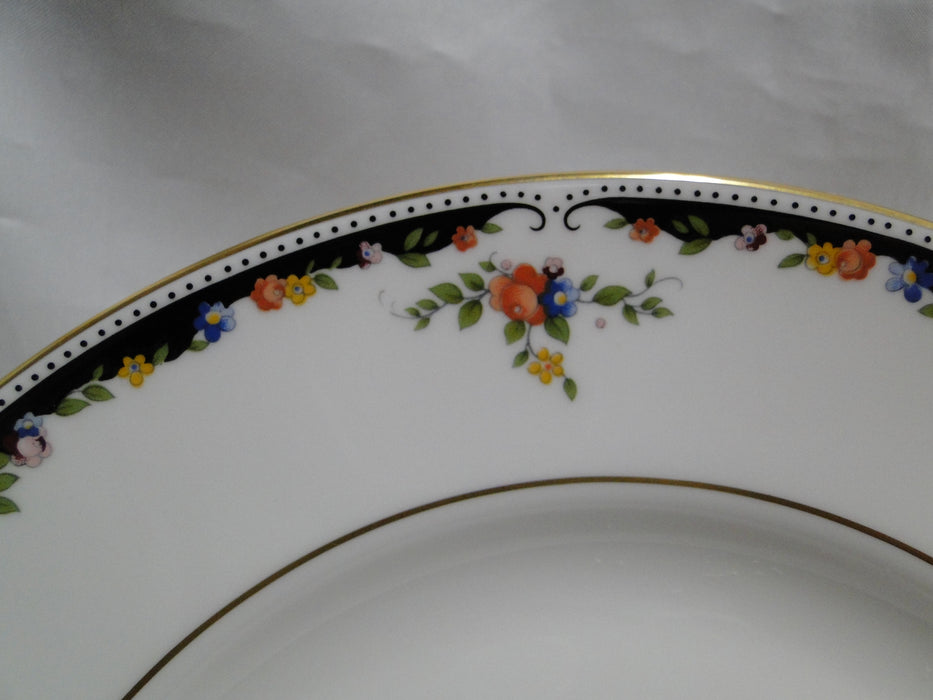 Wedgwood Osborne, White w/ Florals, Black Dots: Salad Plate (s), 8 1/8"