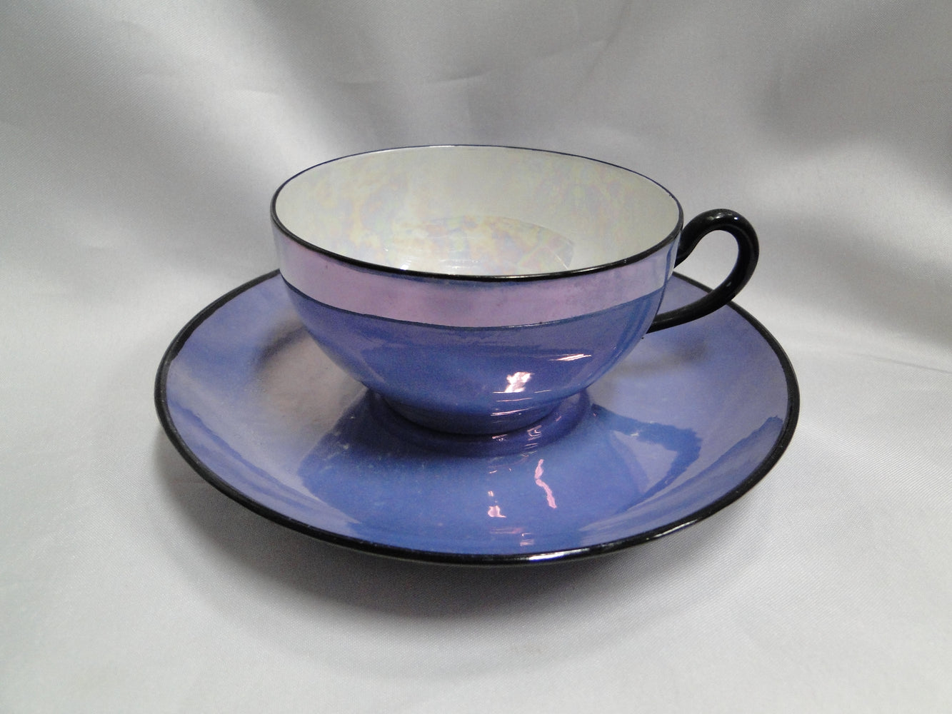 Hutschenreuther Blue & White Luster: Cup & Saucer Set (s), 1 7/8" Tall
