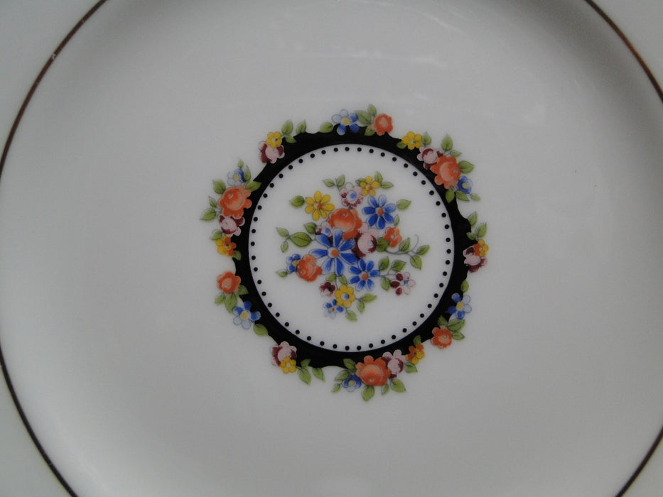 Wedgwood Osborne, White w/ Florals, Black Dots: Bread Plate (s), 6"