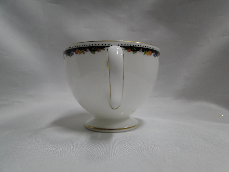 Wedgwood Osborne, White w/ Florals, Black Dots: Cup & Saucer Set (s), 2 3/4"