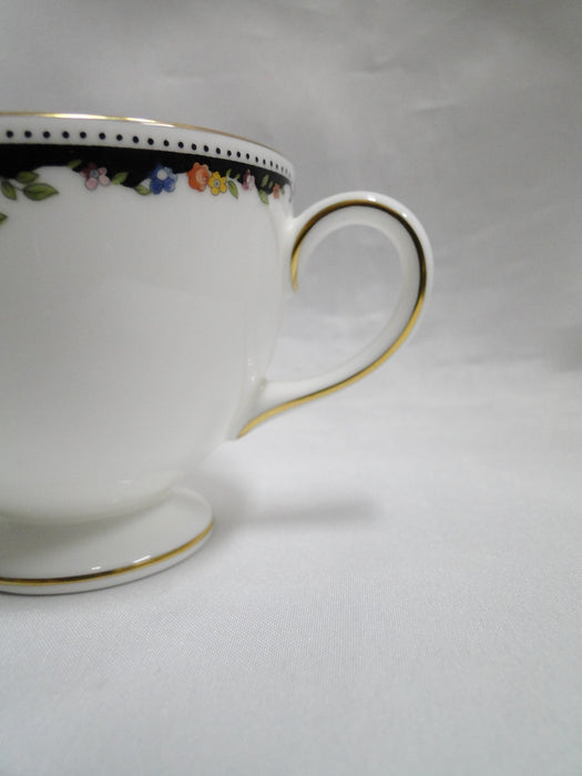 Wedgwood Osborne, White w/ Florals, Black Dots: Cup & Saucer Set (s), 2 3/4"