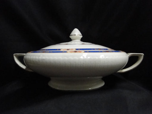 Wedgwood Pembroke, Blue Band, Ivory: Round Serving Bowl w/ Lid & Handles