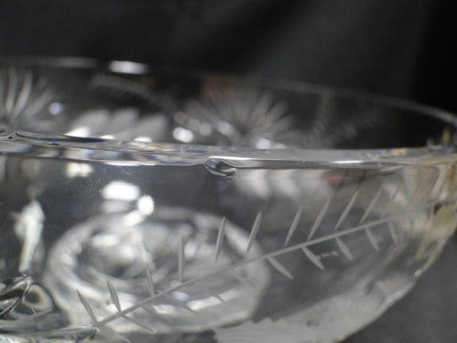 Dresden Cut Crystal, Flowers & Serrated Leaves: Round Bowl, 8 3/8", As Is