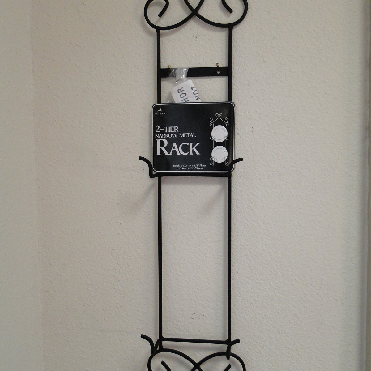 Tripar Augusta Vertical Black Display Rack for Two 6 1 2 8 1 4 Pla Dishes Encore
