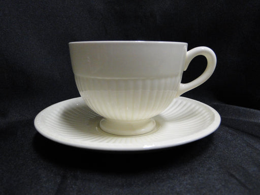 Wedgwood Edme, Ribbed Rim, Off White: Cup & Saucer Set, 2 3/4", As Is