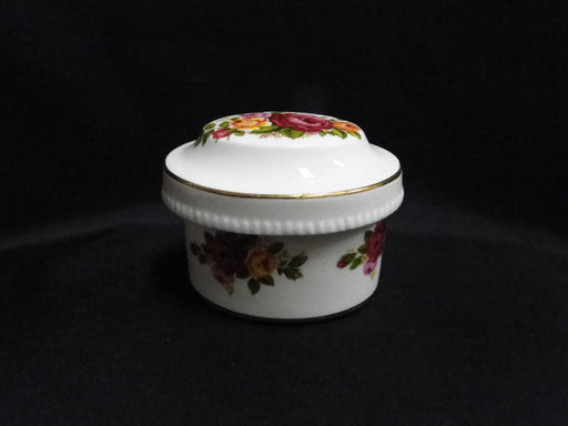 Sheer Elegance, Red, Yellow & Pink Roses on White: Oval Box & Lid, 2 7/8"