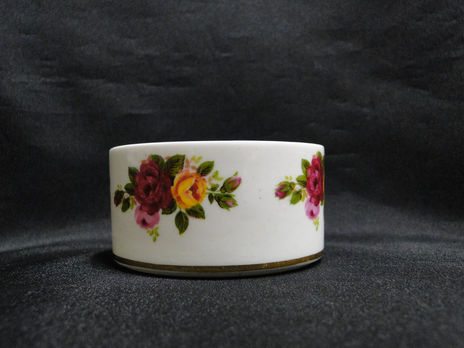 Sheer Elegance, Red, Yellow & Pink Roses on White: Oval Box & Lid, 2 7/8"