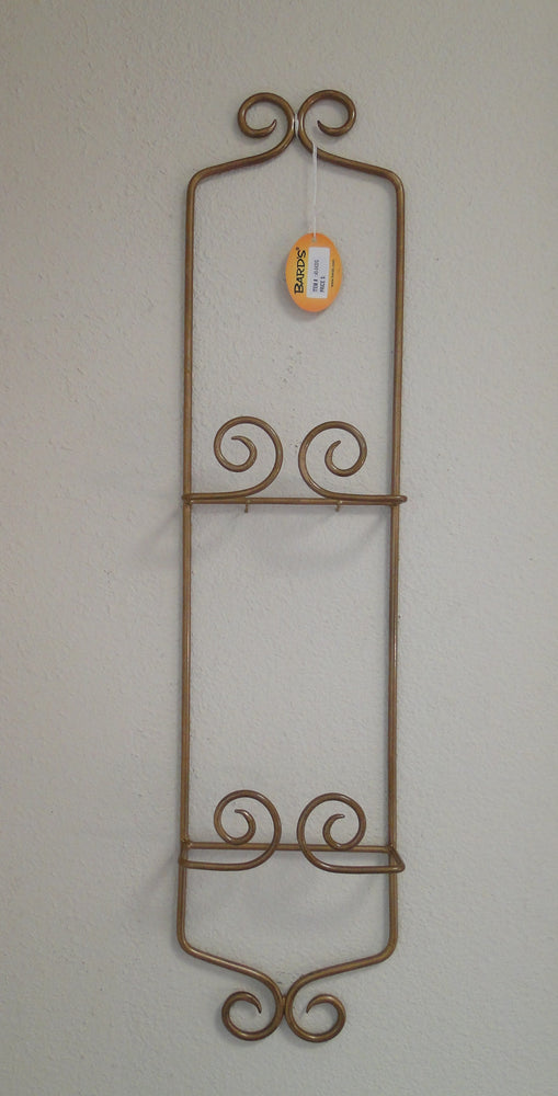 Bard's Vertical Gold Metal Display Rack for 2 9.75" - 7.75" Plates 26.75", As Is