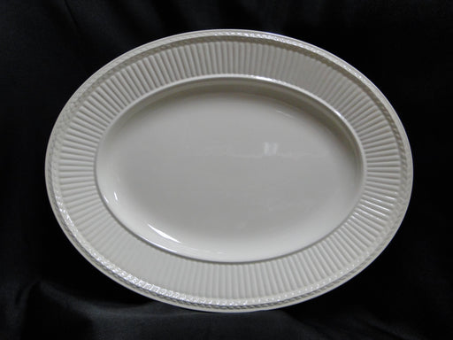 Wedgwood Edme, Ribbed Rim, Off White: Oval Serving Platter, 14 1/8" x 11"