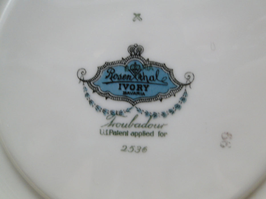 Rosenthal Troubadour 2536, Bird, Floral, Cream: Oval Serving Bowl 10 1/4" As Is