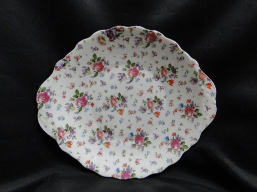 Royal Albert ROA166, White w/ Multicolored Flowers: Handled Cake Plate