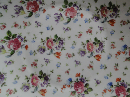 Royal Albert ROA166, White w/ Multicolored Flowers: Handled Cake Plate