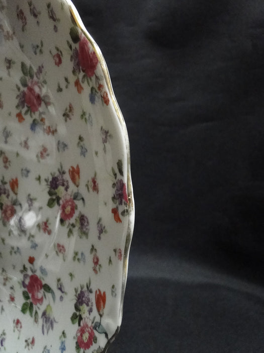 Royal Albert ROA166, White w/ Multicolored Flowers: Handled Cake Plate