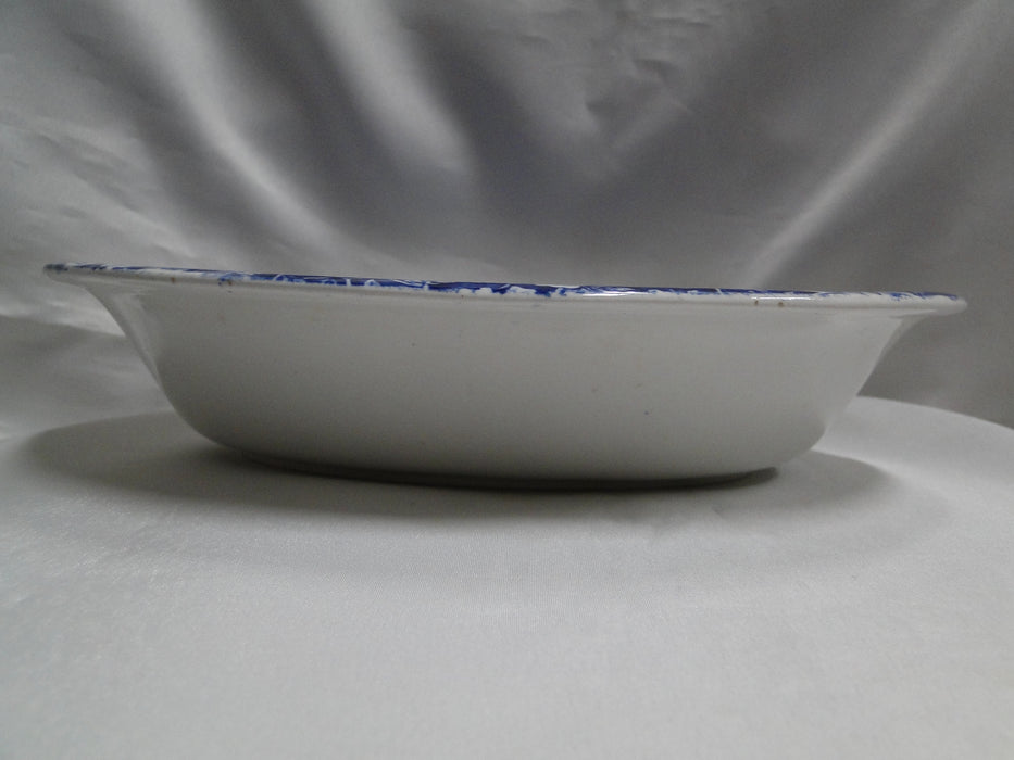 Staffordshire Calico Blue, Floral, Crownford: Oval Serving Bowl, 9 3/4"